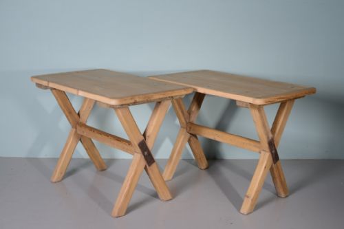 Pair of English Antique Scrubbed Pine Tavern Tables