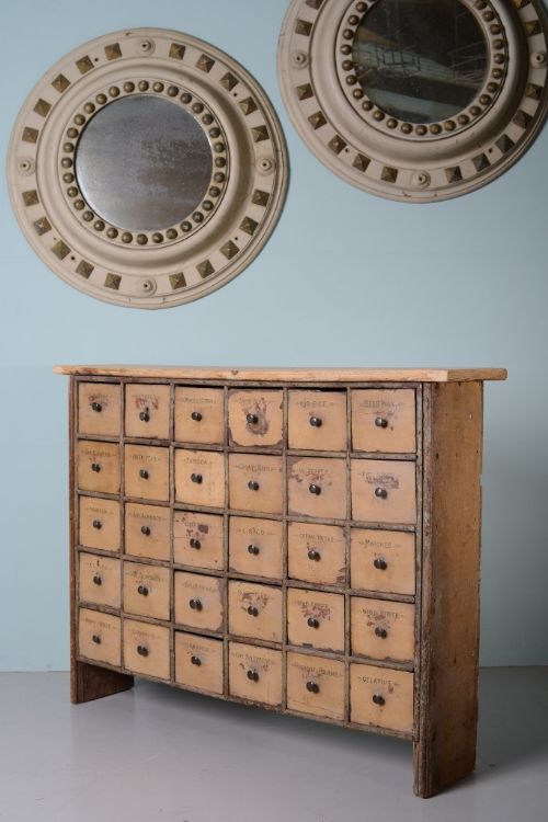 fig 1. Georgian Antique Spice Chest in Original Paint