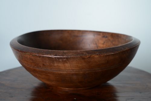 English Antique Sycamore Dairy Bowl