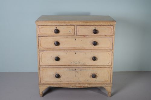 fig 1. Georgian Antique Painted Pine Chest of Drawers