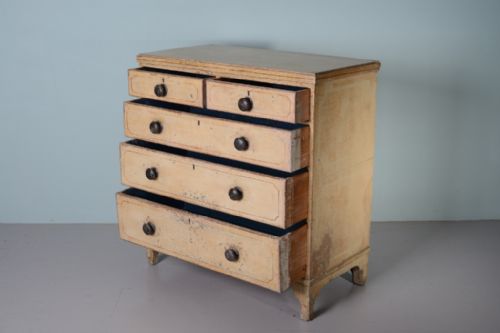 fig 2. Georgian Antique Painted Pine Chest of Drawers