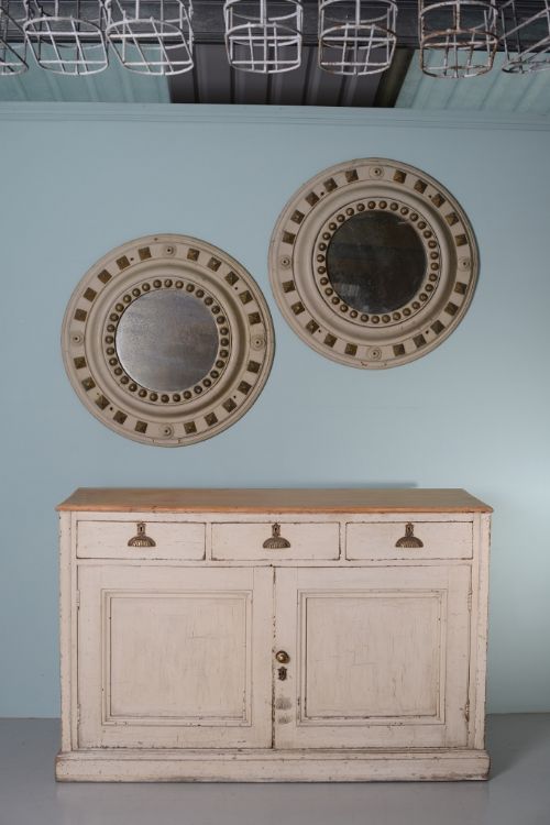English 19th Century Antique Painted Pine Dresser Bas