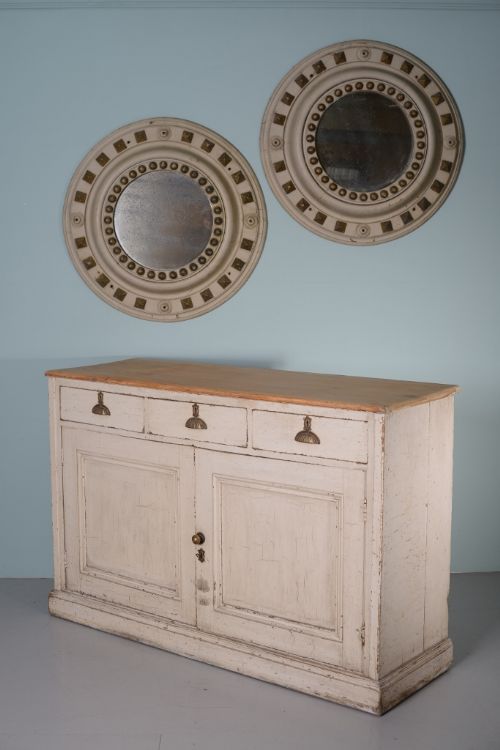 fig 1. English 19th Century Antique Painted Pine Dresser Bas