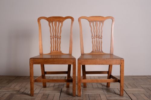 fig 1. Pair of Georgian Antique Elm Side Chairs