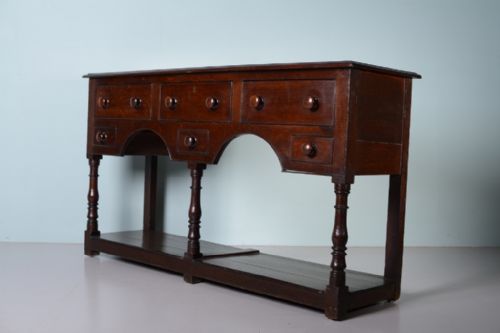 Welsh Antique Oak Potboard Dresser Base.
