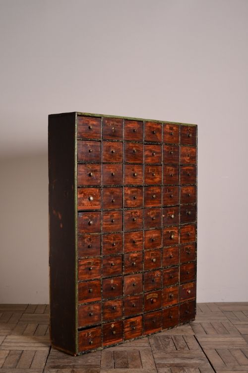 fig 1. Georgian Antique Bank of Sixty Drawers