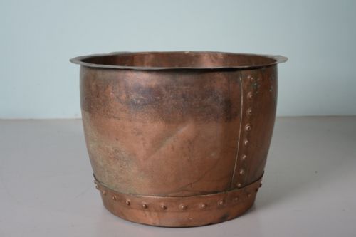 19th Century Antique Riveted Copper Bin