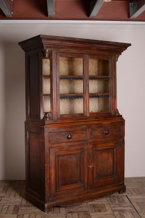 Original Antique Painted Pine Kitchen Cupboard.