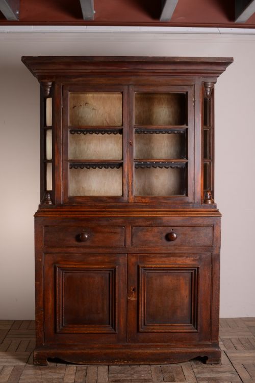 fig 1. Original Antique Painted Pine Kitchen Cupboard.