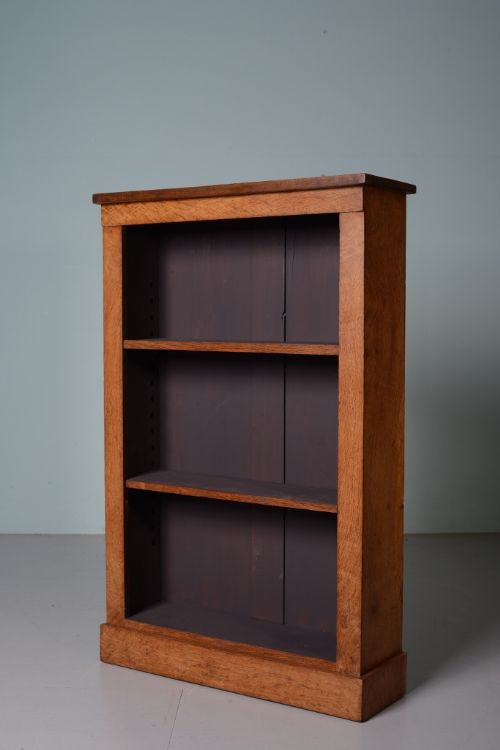 English Antique Open Oak Bookcase.