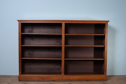 fig 1. Large 19th Century Antique Open Oak Bookcase