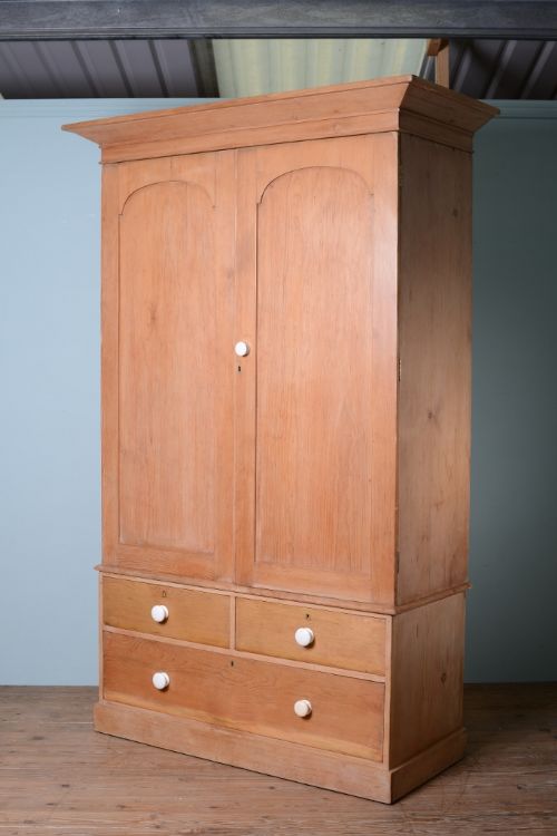 19th Century Antique Pine Double Wardrobe