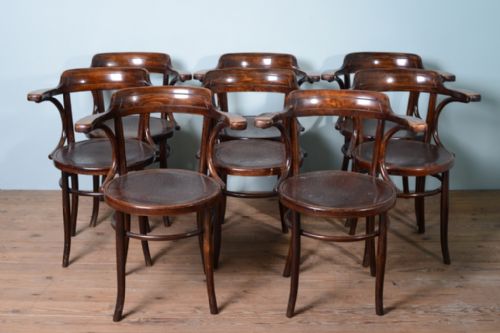 Set of Eight Bentwood Dining Chairs.