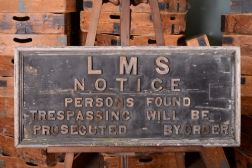 L.m.s. 19th Century Antique Railway Sign.