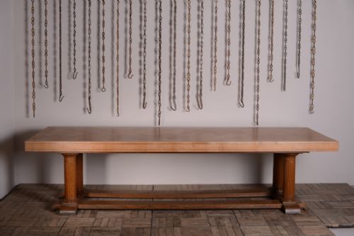 fig 1. Large Oak Waring & Gillows Dining Table.