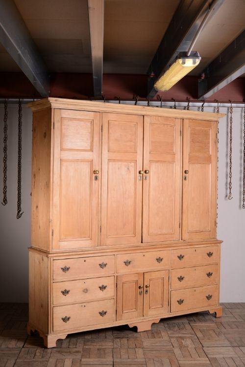 fig 1. 19th Century Antique Pine Housekeepers Cupboard.