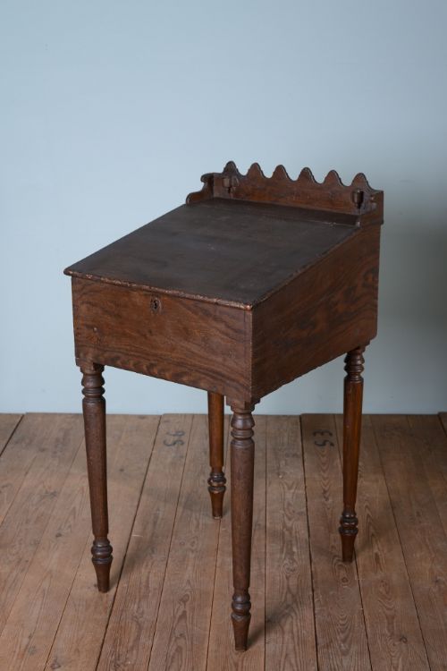 Georgian Antique Painted Pine Desk with Candle Holders