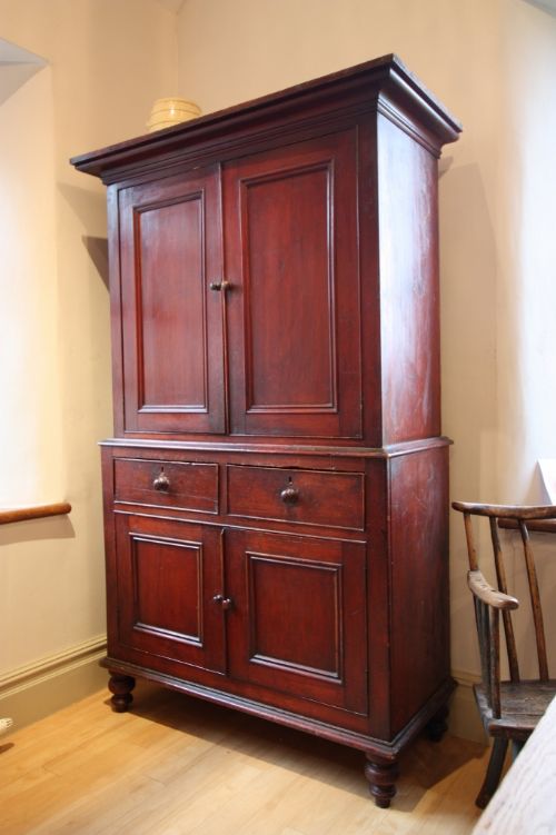 fig 1. 19th Century Antique Pine Food Cupboard