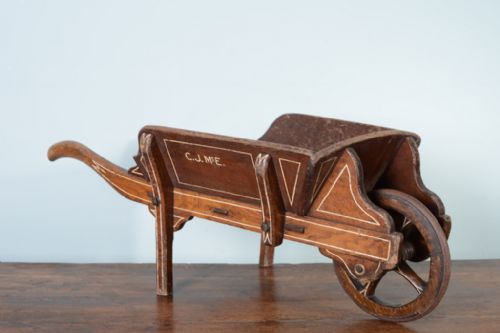 19th Century Antique Library Wheelbarrow in Original Paint