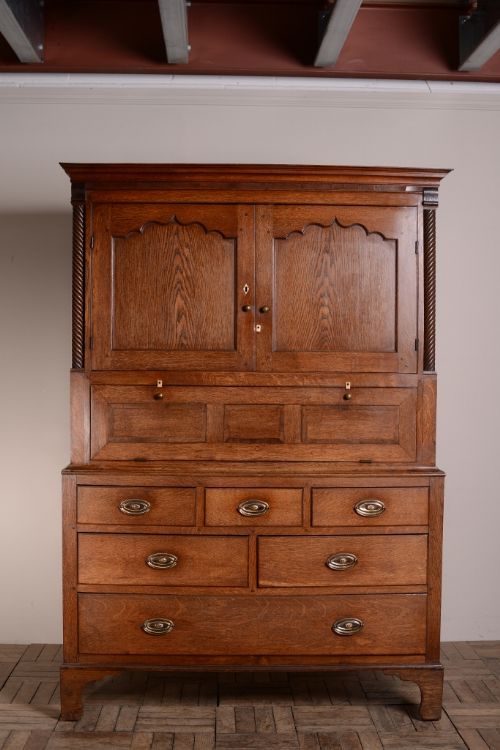 fig 1. 18th Century Antique Oak Welsh Press Cupboard
