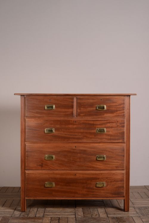 fig 1. Ambrose Heal Antique Mahogany Chest of Drawers