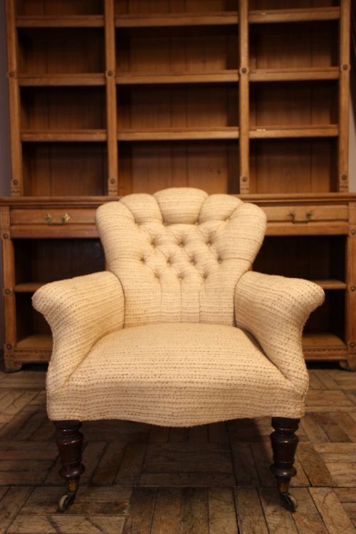 William IV Antique Button Back Armchair.