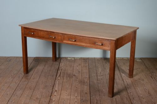 Edwardian Antique Oak Tailors Table by Druce & Co.