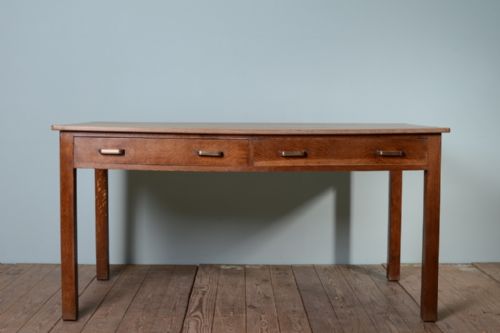 fig 1. Edwardian Antique Oak Tailors Table by Druce & Co.