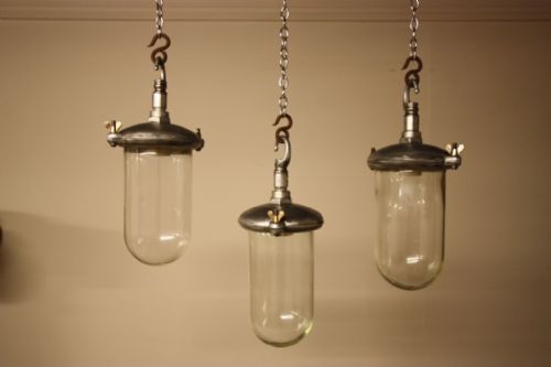 1940'S English Aluminium Light Fitting (3).