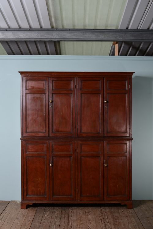 English Pine Eight Door Cupboard in Original Paint