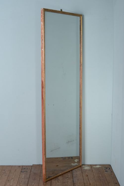 fig 1. Reeded Gilt English Antique Mirror.