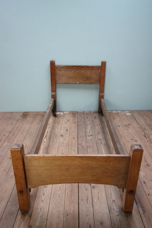 fig 1. Heals 1920's Single Oak Bed.