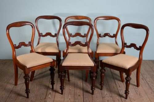 Quality Set of Six Antique Mahogany Dining Chairs
