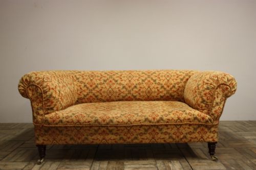 19th Century English Antique Chesterfield Drop Arm Sofa