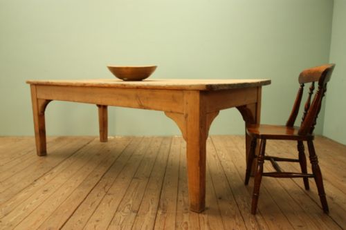 fig 1. English 19th Century Antique Pine Kitchen Dining Table