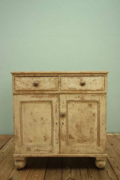 Regency Small Antique Cupboard in Original Paint