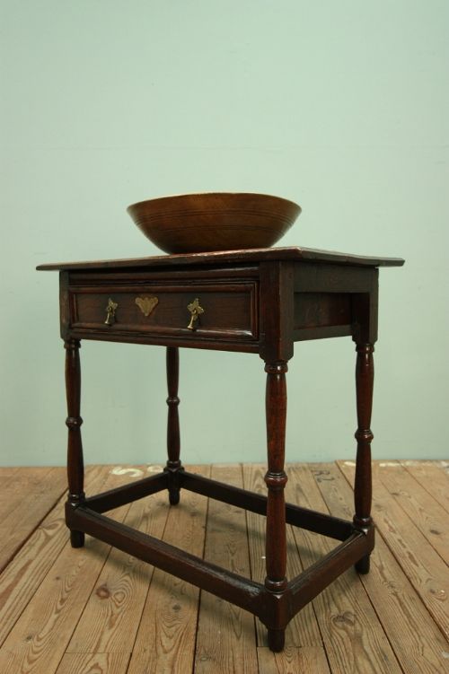 18th Century Antique Oak Side Table.