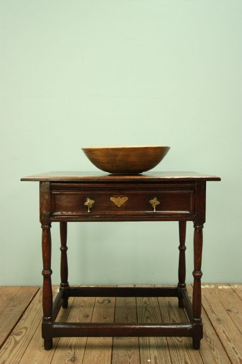 fig 1. 18th Century Antique Oak Side Table.
