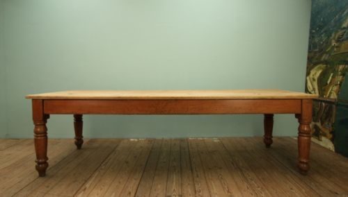 fig 1. Large Georgian Antique Pine Kitchen Table.