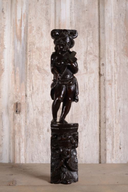 17th Century Carved Oak Naked Form