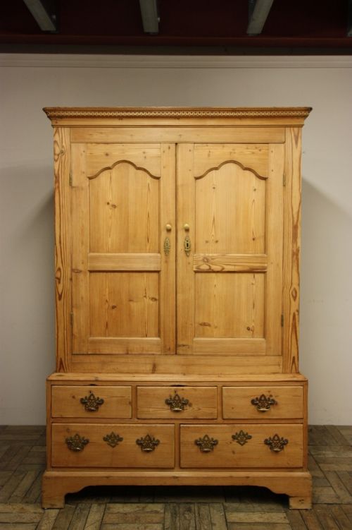 18th Century Antique Pine Press Cupboard.