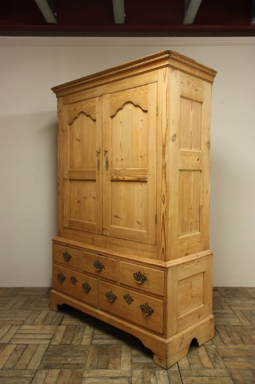 fig 1. 18th Century Antique Pine Press Cupboard.