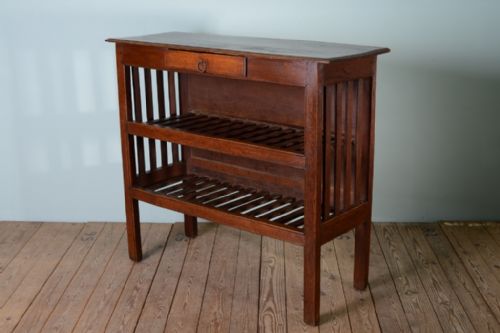 19th Century Antique Oak Slatted Cupboard.