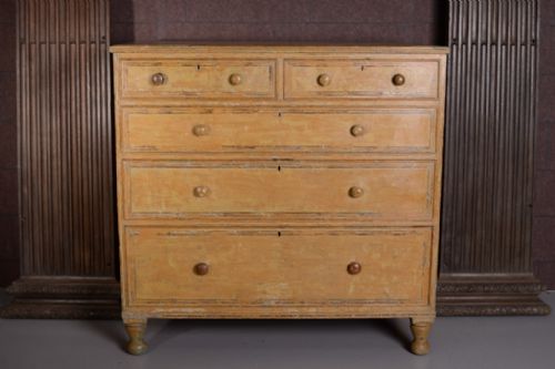 Regency Antique Painted Pine Chest of Drawers.