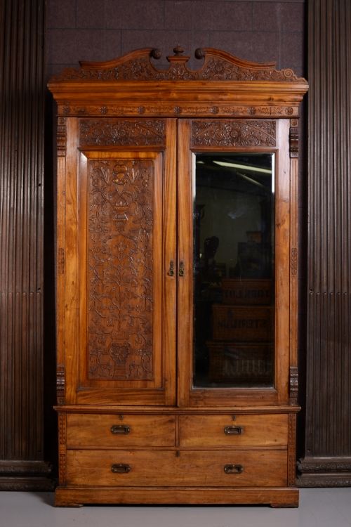 fig 1. 19th Century Antique Camphor Wardrobe