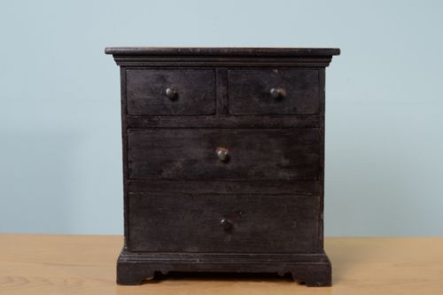 fig 1. Georgian Antique Pine Chest in Original Paint