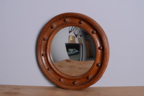 Heals 1930'S Oak Convex Mirror.