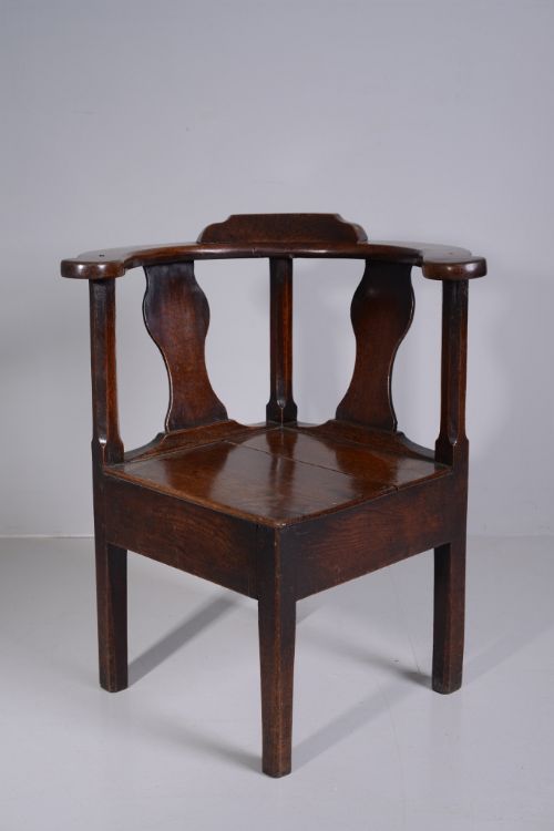 English 18th Century Antique Oak Elbow Armchair.