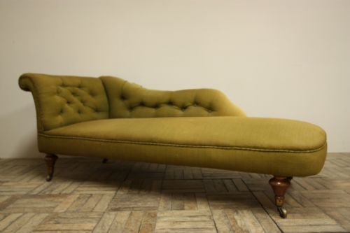 Quality English Antique Oak Chaise Longue.