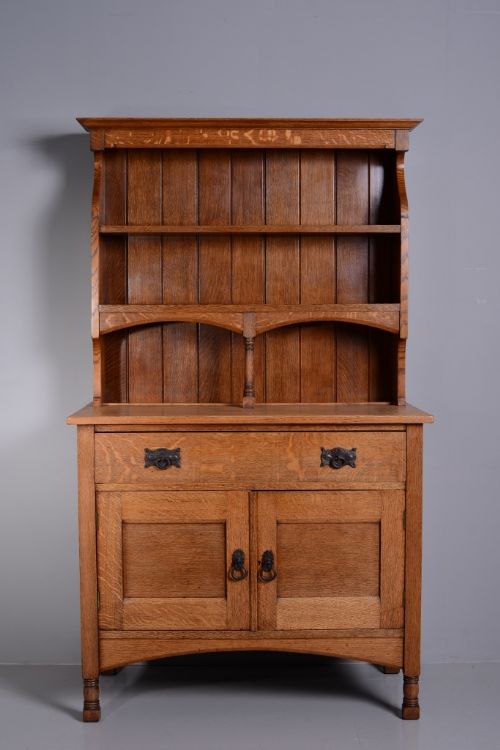 fig 1. Heals Antique Oak Dresser with Guild of Handicraft Handles.